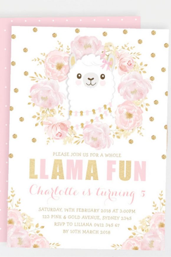 Llama Party Invitation