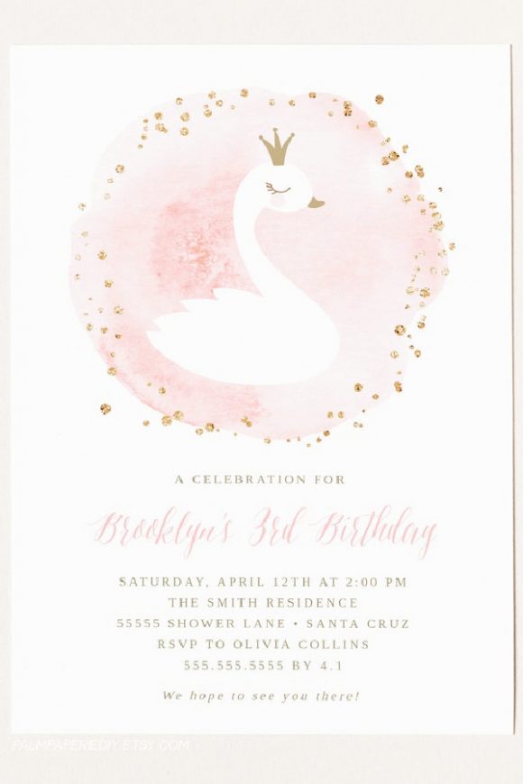 Swan Party Invitation