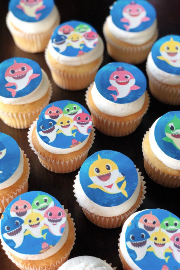 Baby Shark Icing Sheet Cupcake Toppers