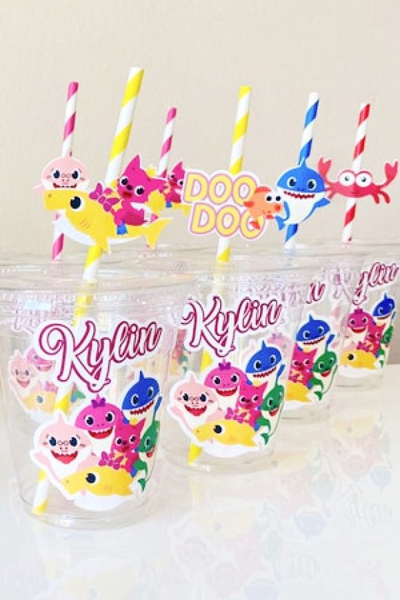  Baby Shark Party Cups