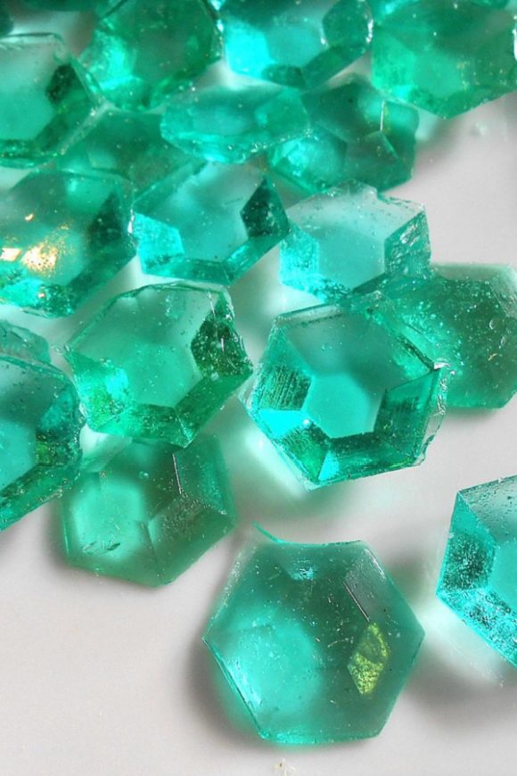 Green Edible Sugar Gems