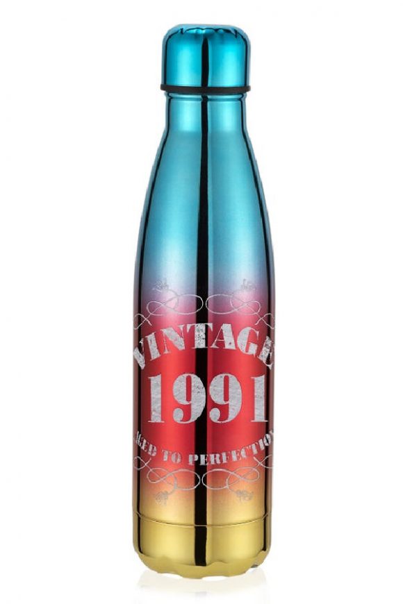 'Vintage 1991' Metal Drinks Bottle