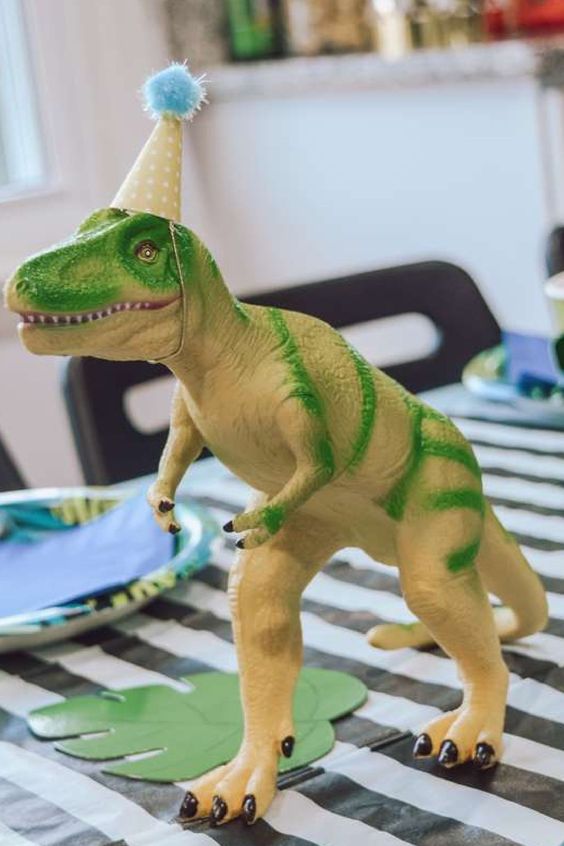 DInosaur in Party Hats Centerpiece