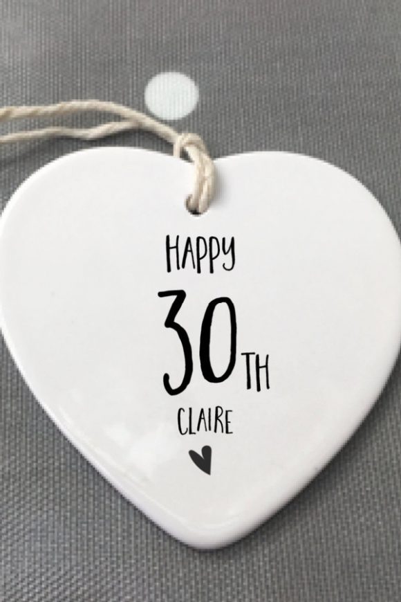 30th Birthday Ceramic Heart Keepsake