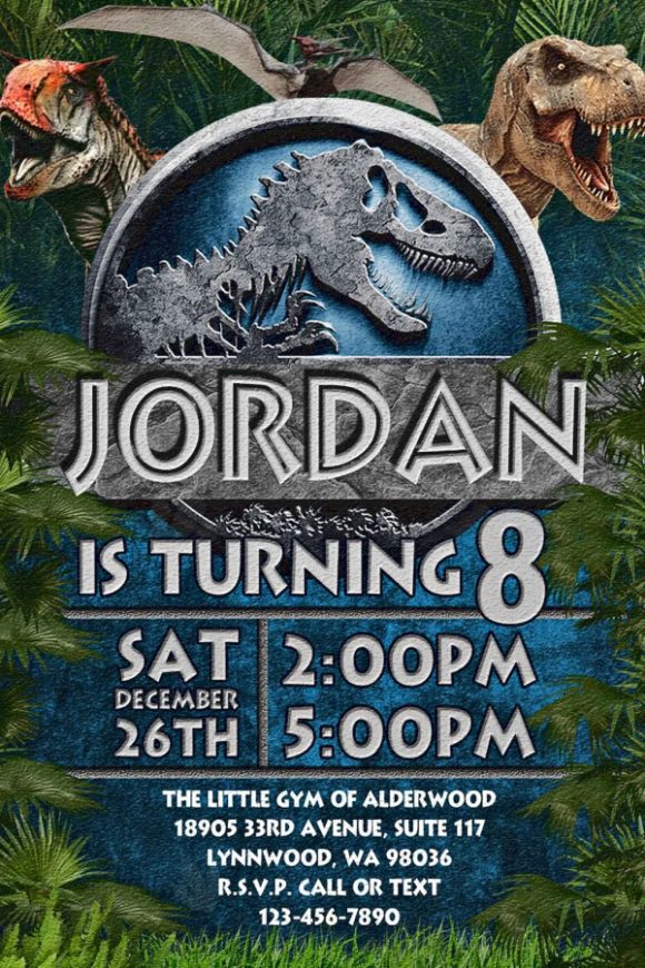 Jurassic World Party Invitation