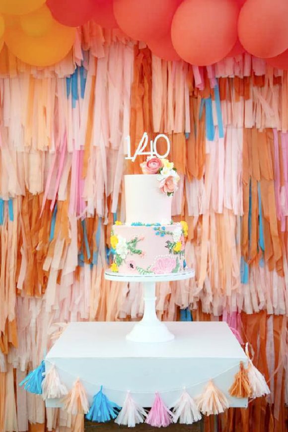 Spring-Themed 40th Birthday | CatchMyParty.com Spring-Themed 40th Birthday