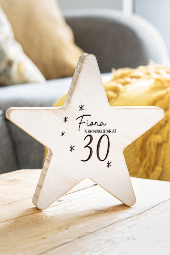 30th Birthday Wooden Star 