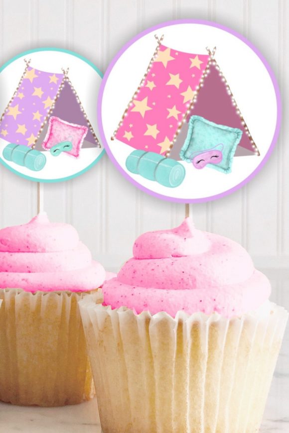 Slumber Party Cupcake Toppers