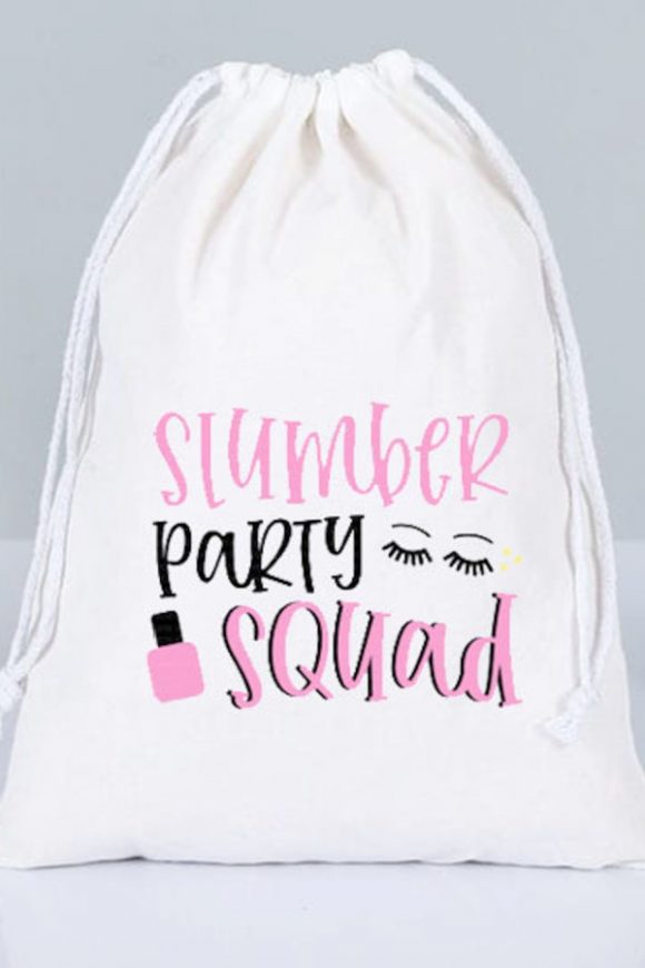 Slumber Party Squad Party Favor Bag