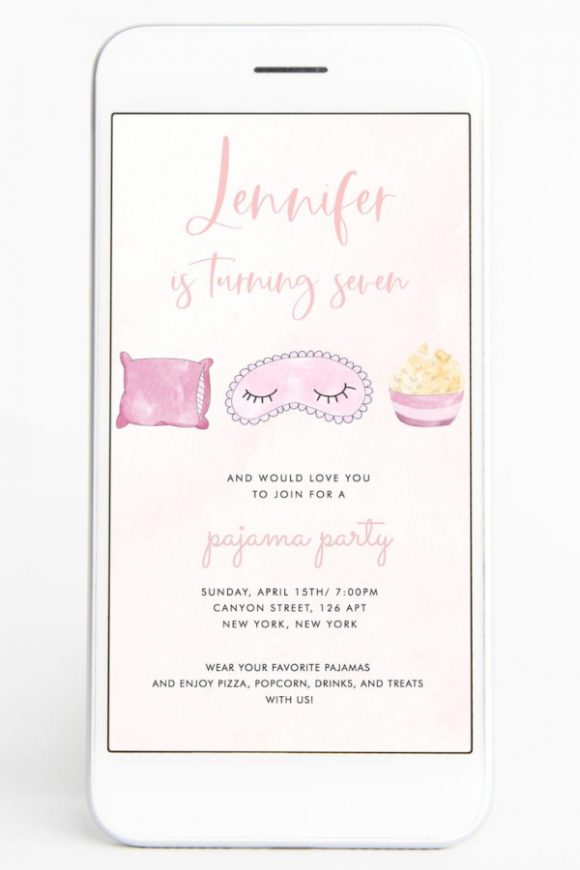 Digital Pajama Party Invitation