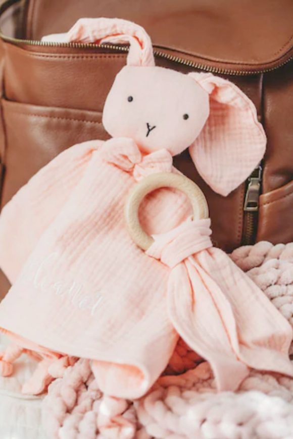 Personalized Pink Bunny Lovey