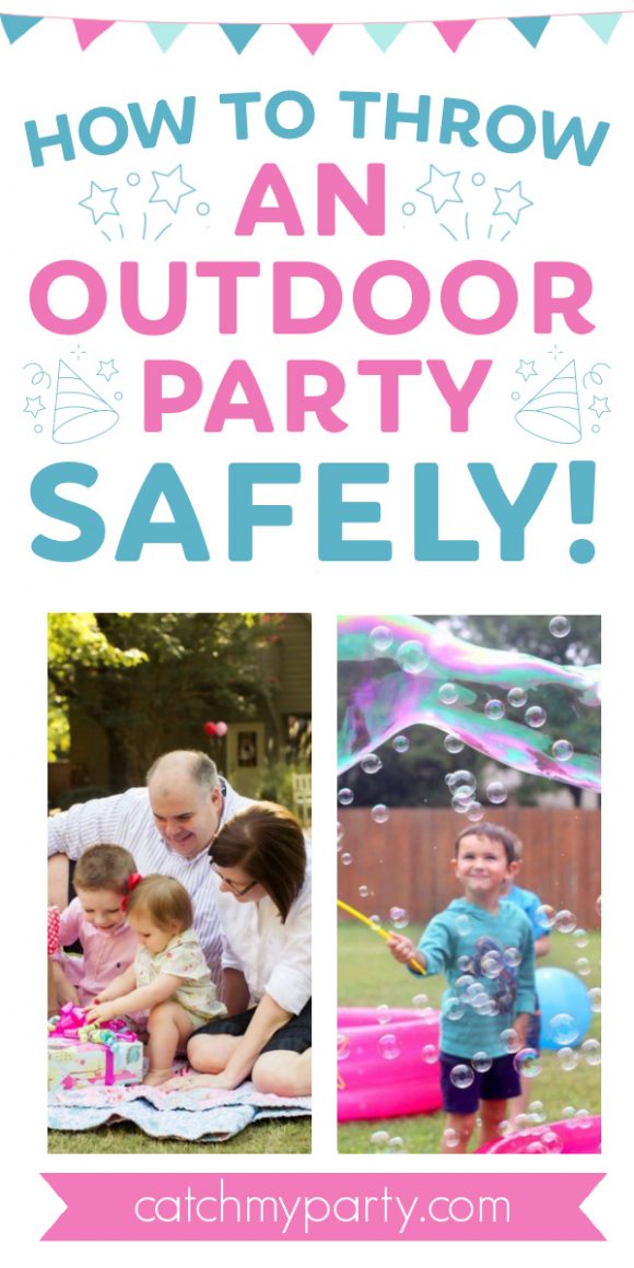 Collage About How to Throw an Outdoor In-Person Party Safely!