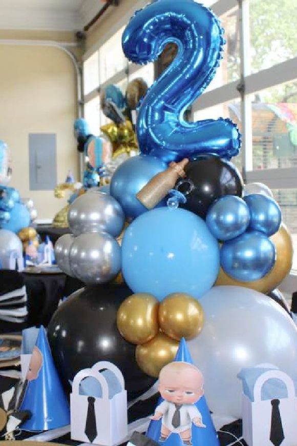 Boss Baby-Inspired Balloon Centrepiece