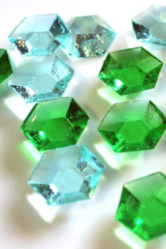 Green Edible Sugar Gems