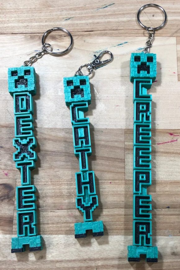 Personalized Minecraft Creeper Keychain