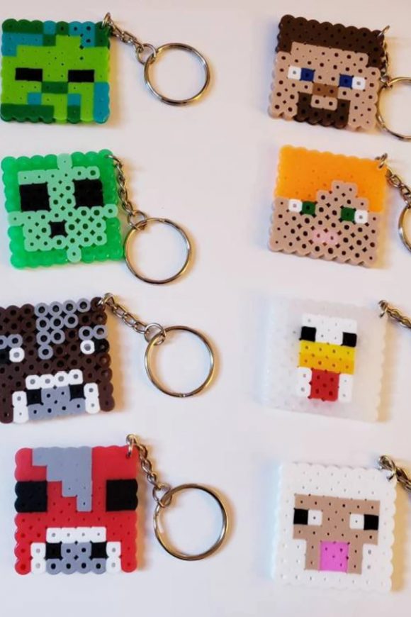 Minecraft Perler Bead Keychain