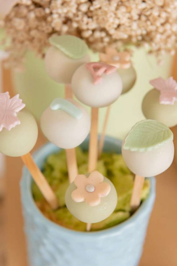 Garden Birthday Party | CatchMyParty.com Garden-Inspired Cake Pops