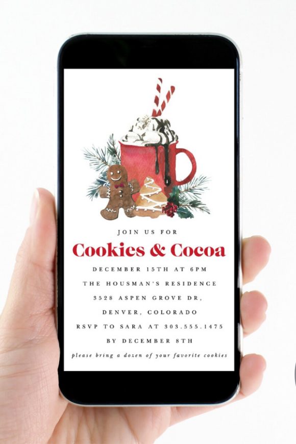 Hot Cocoa Digital Party Invitation