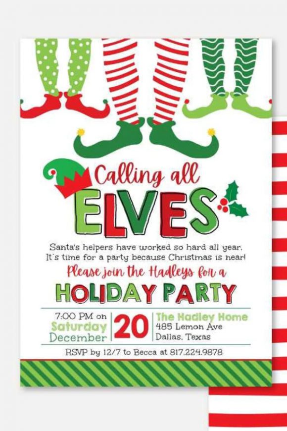 Elf Christmas Party invitation