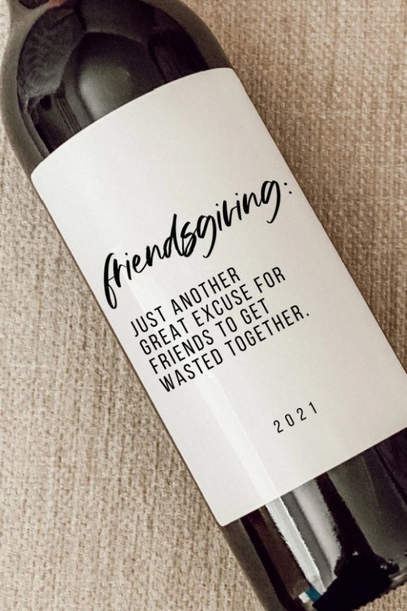 Friendsgiving Wine Label