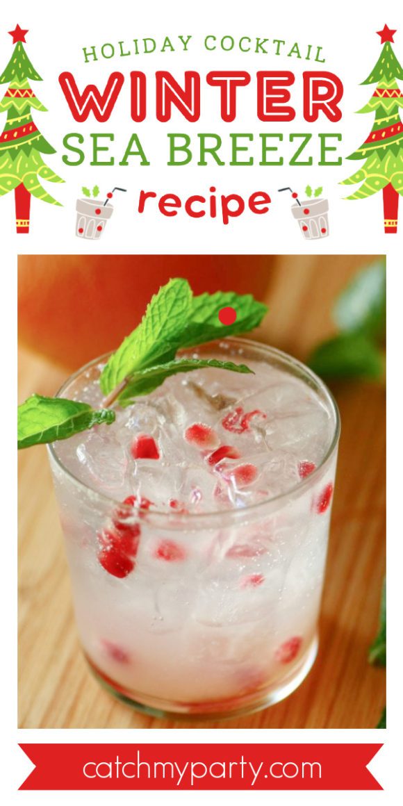 Winter Sea Breeze Holiday Cocktail Recipe | CatchMyParty.com Make a Winter Sea Breeze Holiday Cocktail Now!