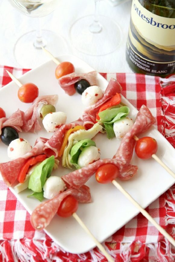 Antipasto Skewers | CatchMyParty.com Antipasto Skewers