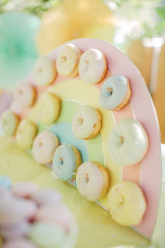 Pastel Rainbow Donuts