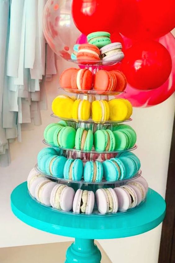 Rainbow Macaron Tower