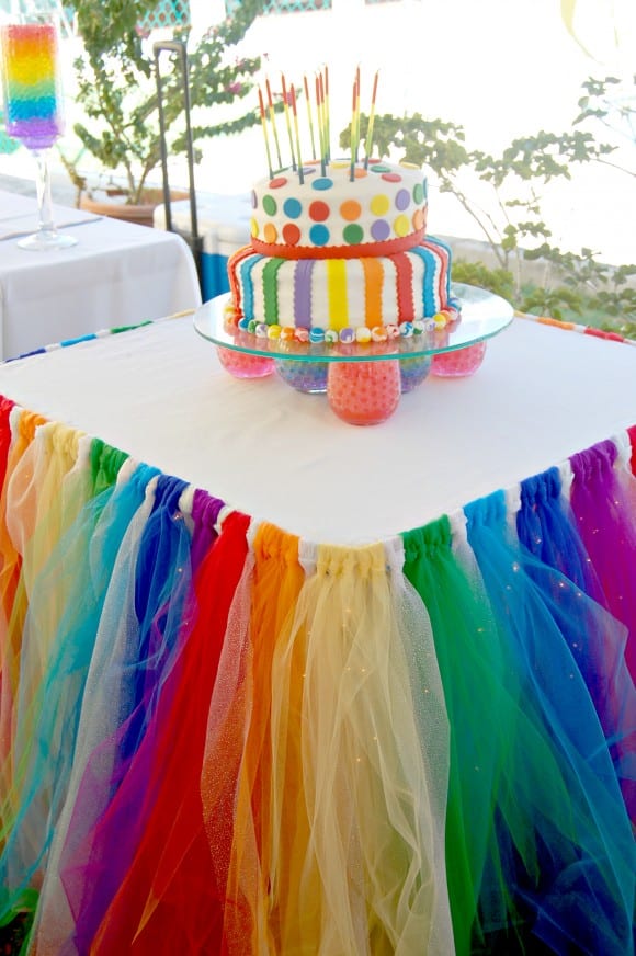 Tulle Rainbow Table Skirt