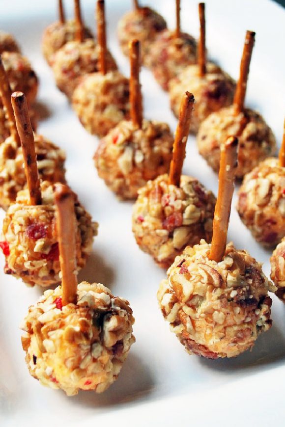 Mini Spicy Pimento Cheese Balls | CatchMyParty.com Mini Spicy Pimento Cheese Balls