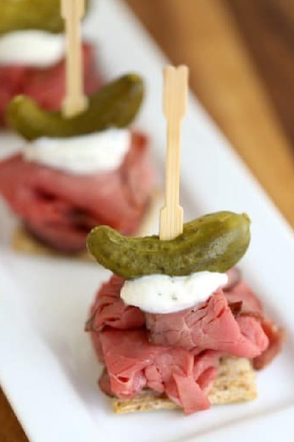 Roast Beef Stackers | CatchMyParty.com Roast Beef Stackers