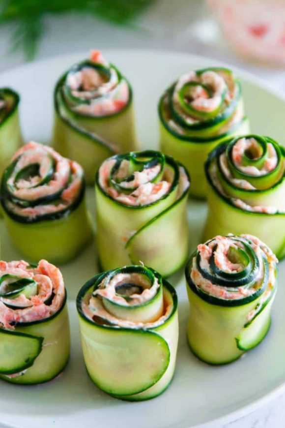 Smoked Salmon Cucumber Appetizer | CatchMyParty.com Smoked Salmon Cucumber Appetizer