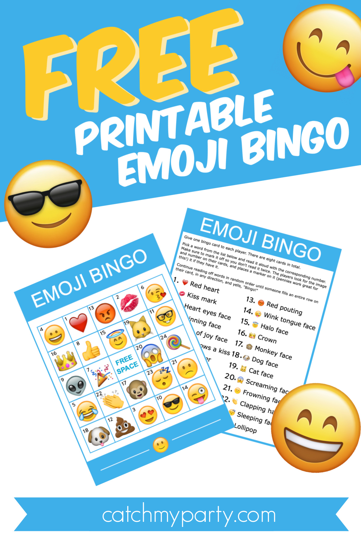 FREE Printable Emoji Bingo Game for Kids, Teens & Parties 🎉 FREE Printable Emoji Bingo Game for Kids, Teens & Parties 🎉