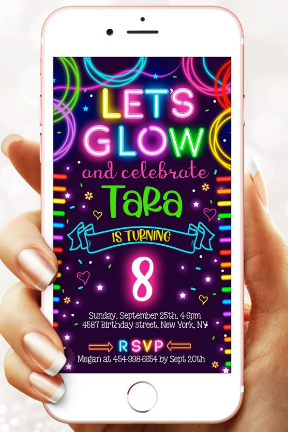 Digital Neon Party Invitation | CatchMyParty.com Digital Neon Party Invitation