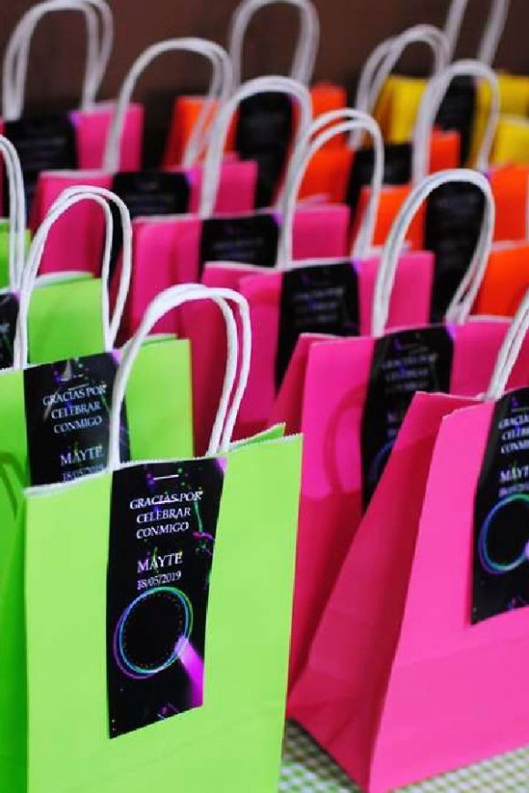 Neon Party Favor Bag | CatchMyParty.com Neon Party Favor Bag