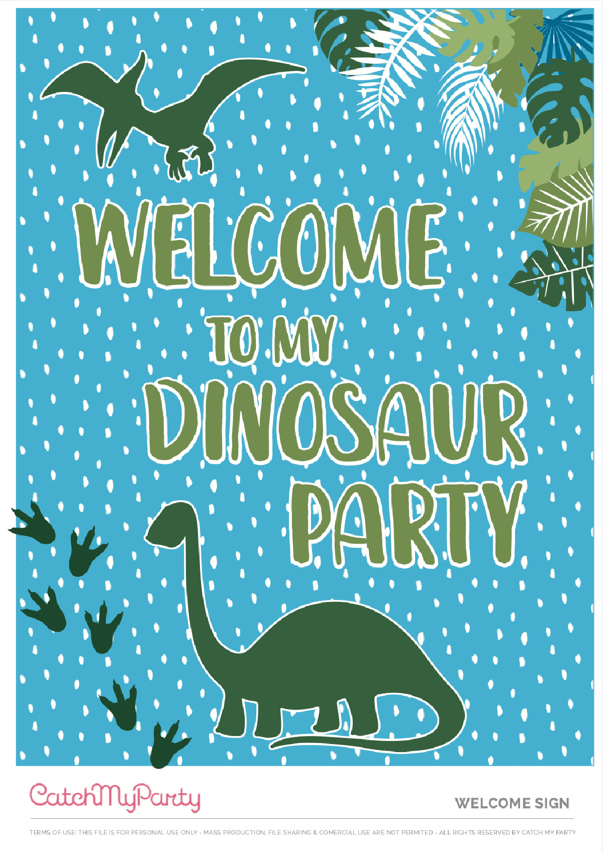 Download These Free Dinosaur Party Printables, Now - Welcome Poster