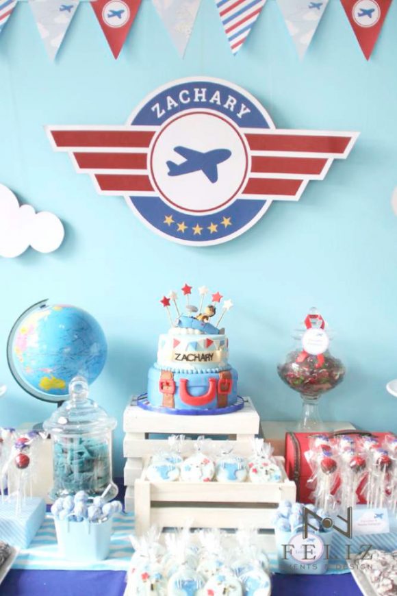 Airplane 2nd Birthday Parties | CatchMyParty.com Airplane 2nd Birthday Parties