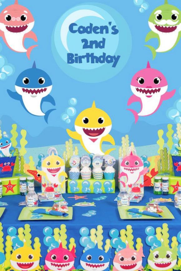 Baby Shark 2nd Birthday Parties | CatchMyParty.com Baby Shark 2nd Birthday Parties