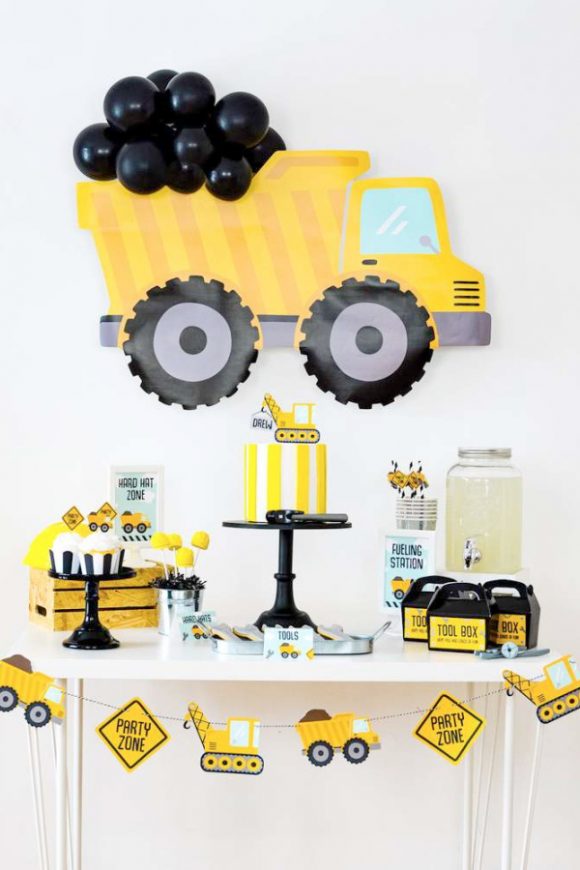 Construction 2nd Birthday Parties | CatchMyParty.com Construction 2nd Birthday Parties