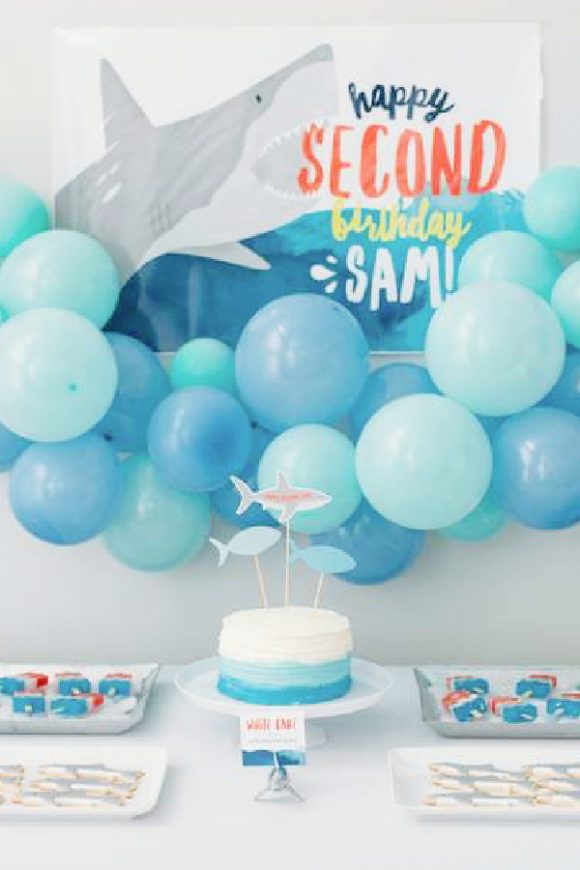Shark 2nd Birthday Parties | CatchMyParty.com Shark 2nd Birthday Parties