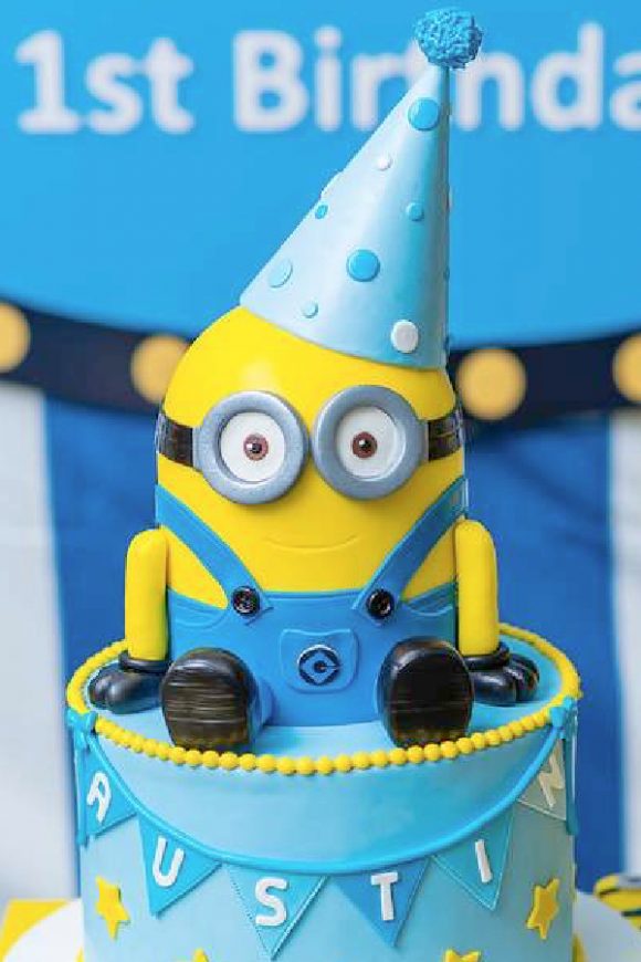 Boy-Themed Minion Birthday Cake
