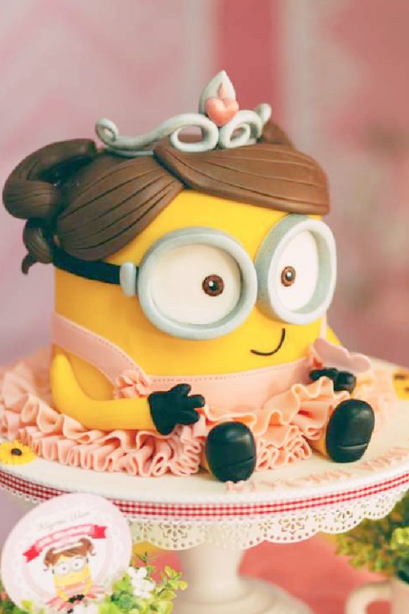 Princess Minion Birthday Cake