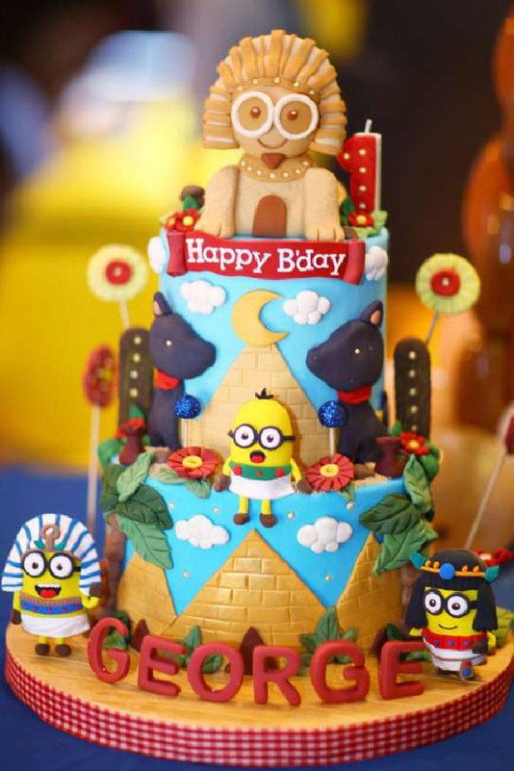 Egyptian Minions 1st Birthday Cake