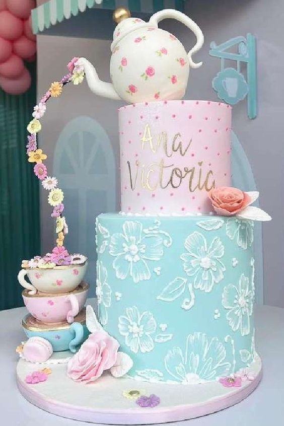 Tea Party Birthday Cake