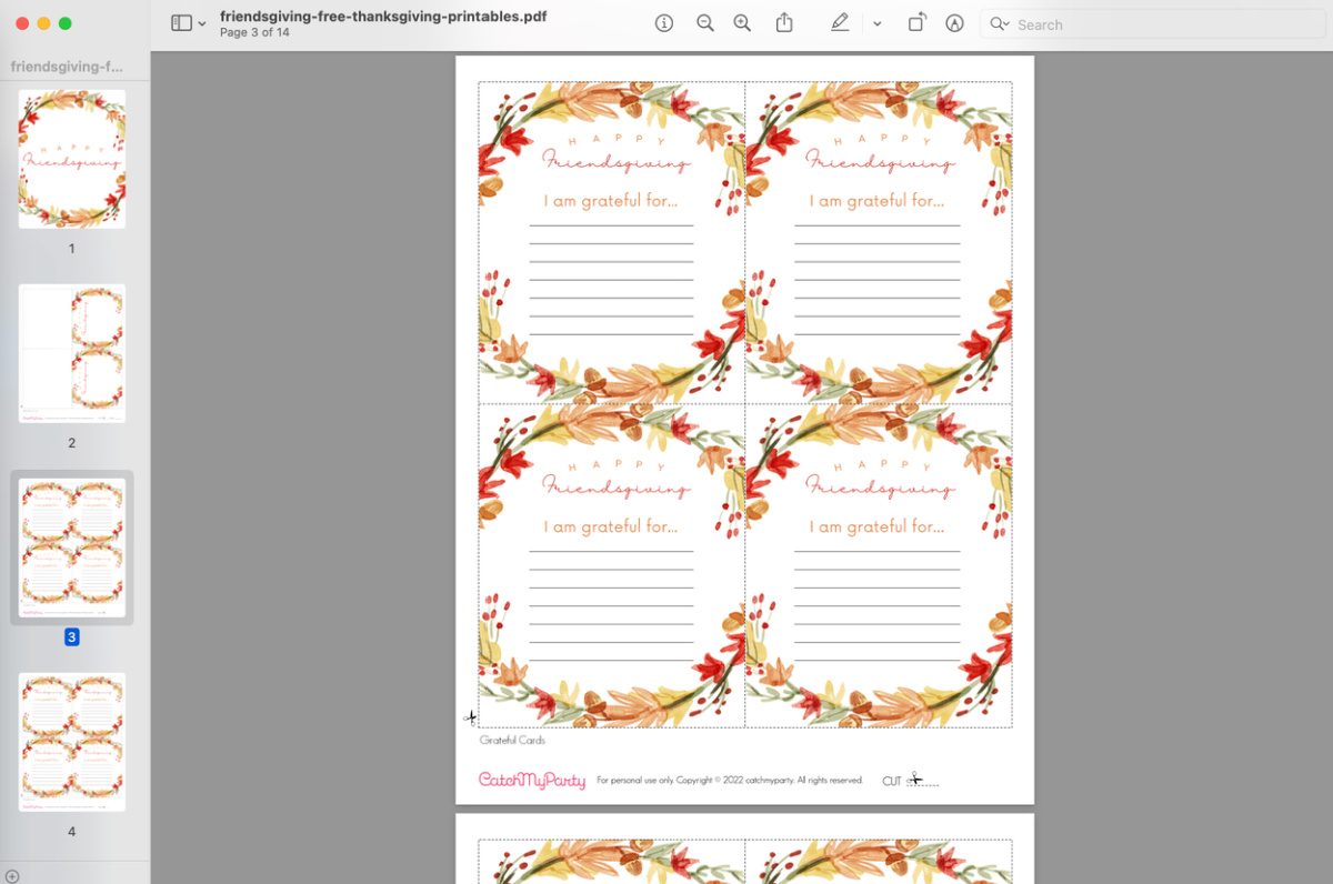 Download these FREE Friendsgiving Printables Now!