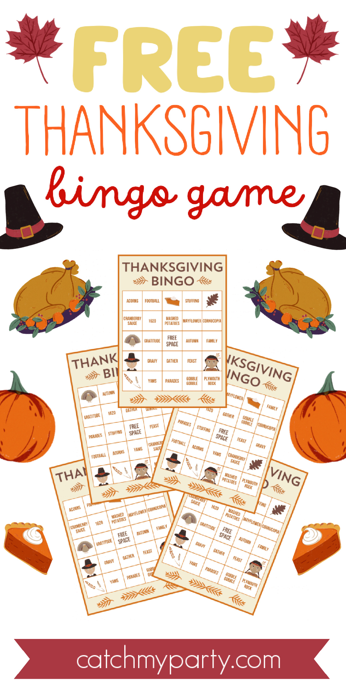FREE Printable Thanksgiving Bingo Cards — A Fun Thanksgiving Activity for Kids & Adults!🦃