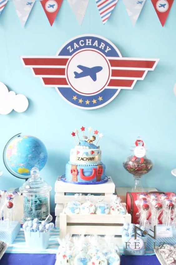Airplane birthday party | CatchMyParty.com Airplane birthday party