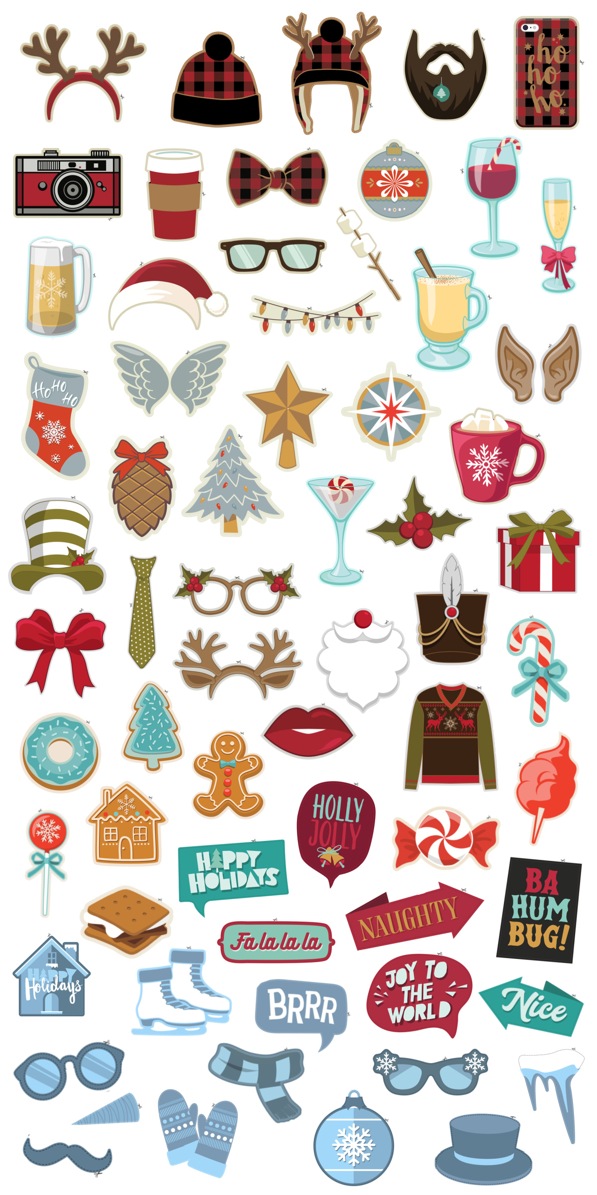 Download All Our 65 Fun FREE Printable Christmas Photo Booth Props Now!