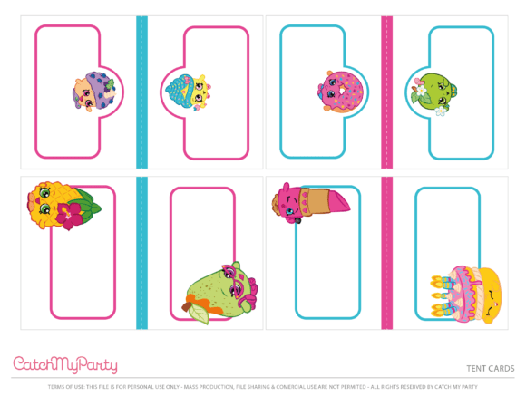 Shopkins Printable Blank Tented Cards
