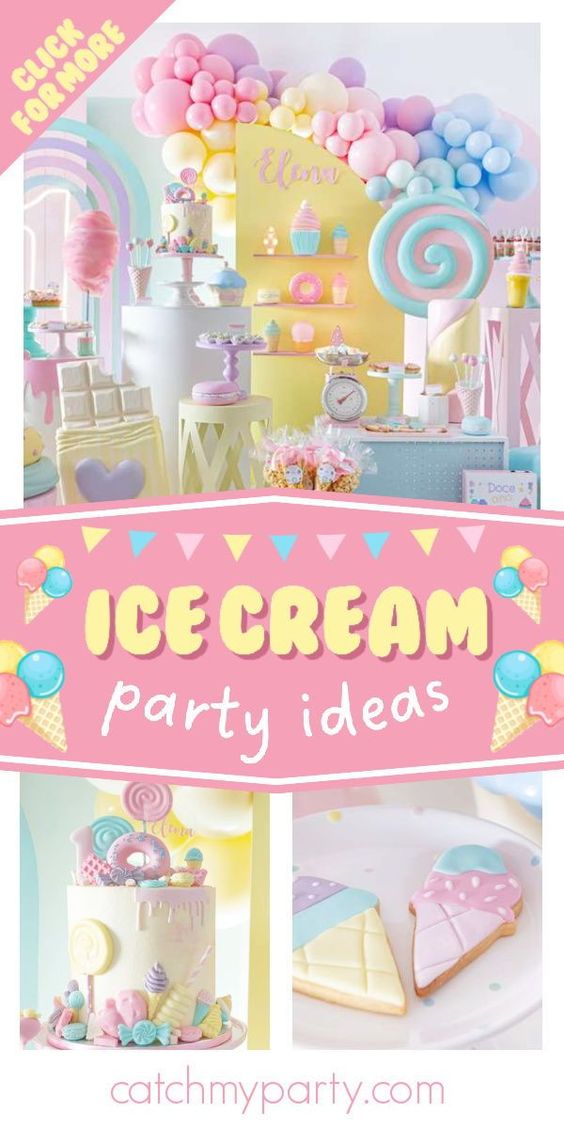 Ice Cream birthday party | CatchMyParty.com